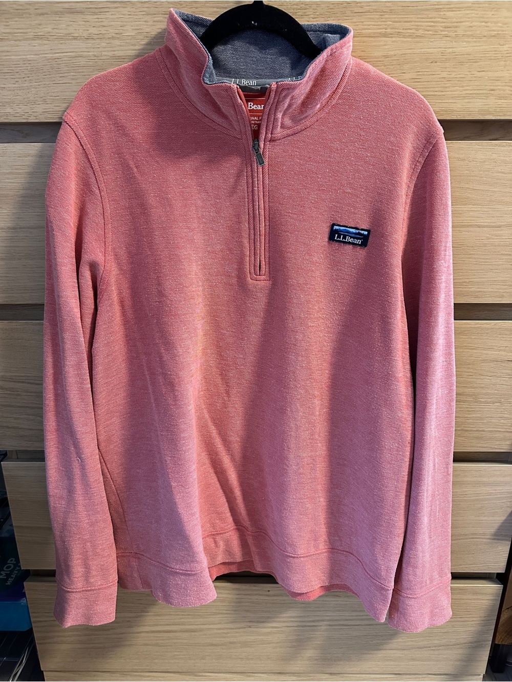 L.L. Bean Men’s Coral Zip-Neck Sweater